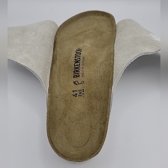 Birkenstock Kyoto Sandal in Antique White Suede Unisex Size 41 - Picture 12 of 13